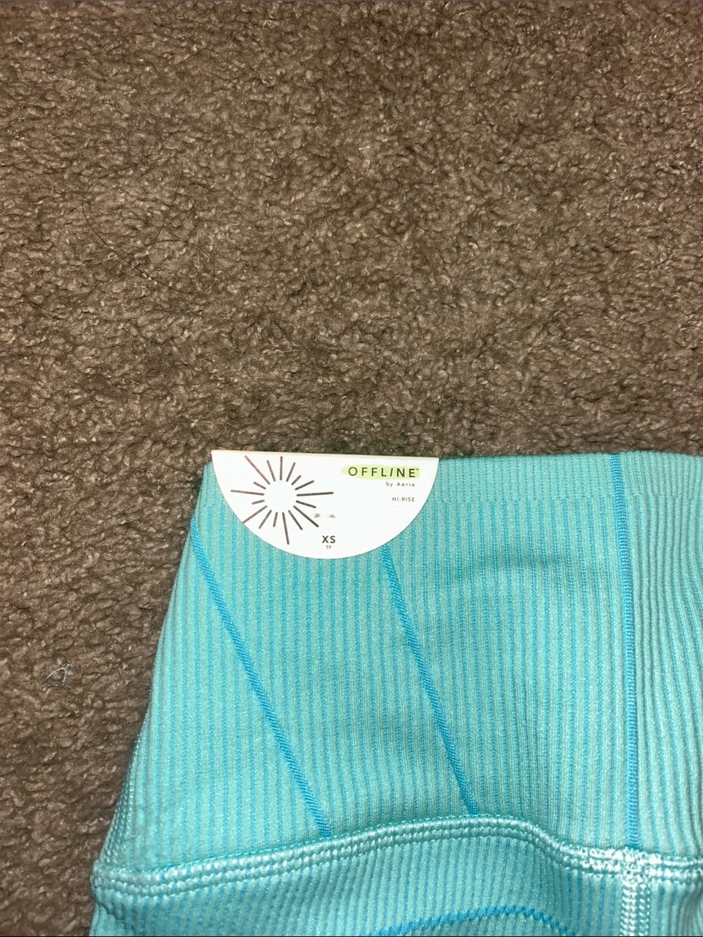 aerie Ribbed High-Waist Athletic Shorts in Aqua